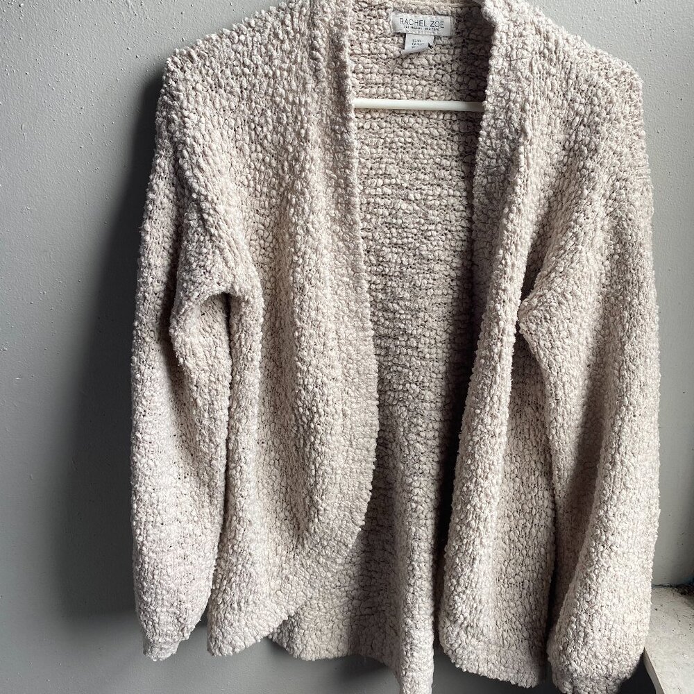 Oatmeal colored popcorn knit cardigan